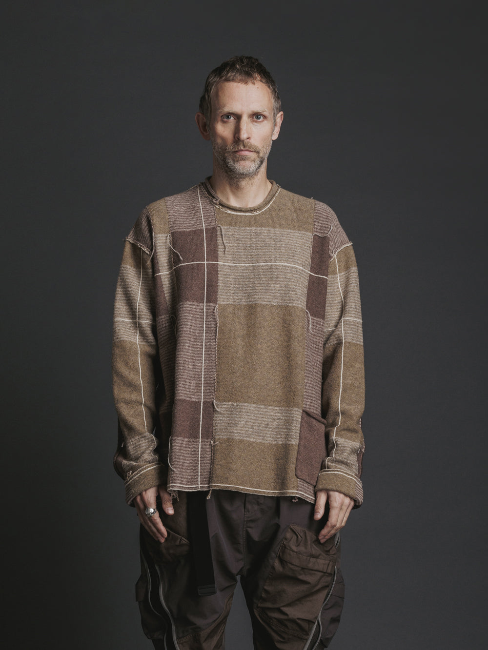 COMBINATION CHECK KNIT